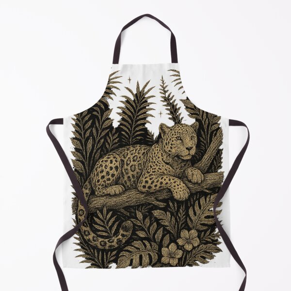 Item preview, Vintage Jungle Jaguar Design Retro Botanical Rainforest Print Tropical Wildlife Nature Art Piece designed and sold by LOWKEY LEGENDARY APPAREL™.