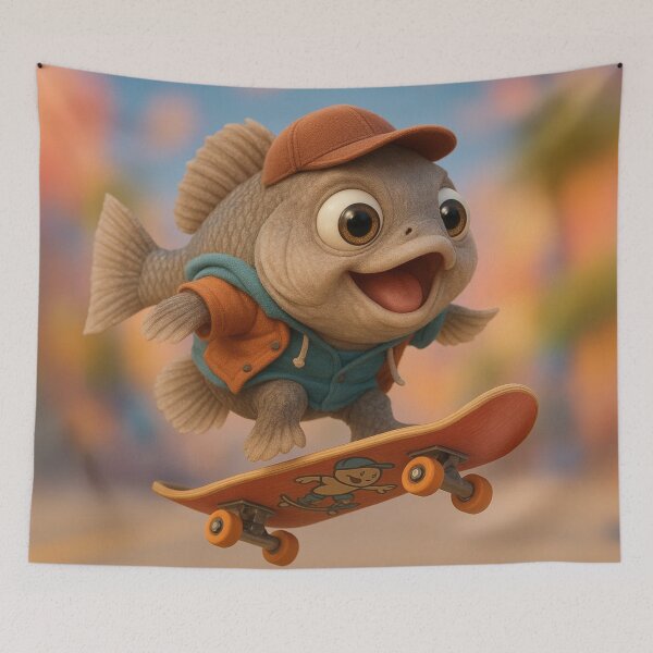 Item preview, Skater Freshwater Drum Fish designed and sold by Sillytoe.