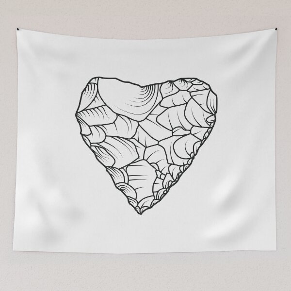 Item preview, Stone Age Heart [Black Outline on White] designed and sold by jorellaf.