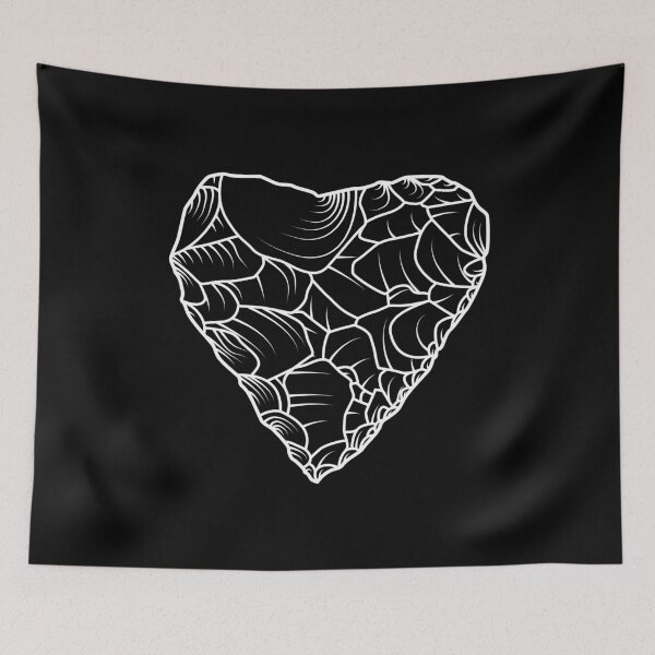Item preview, Stone Age Heart [White Outline on Black] designed and sold by jorellaf.