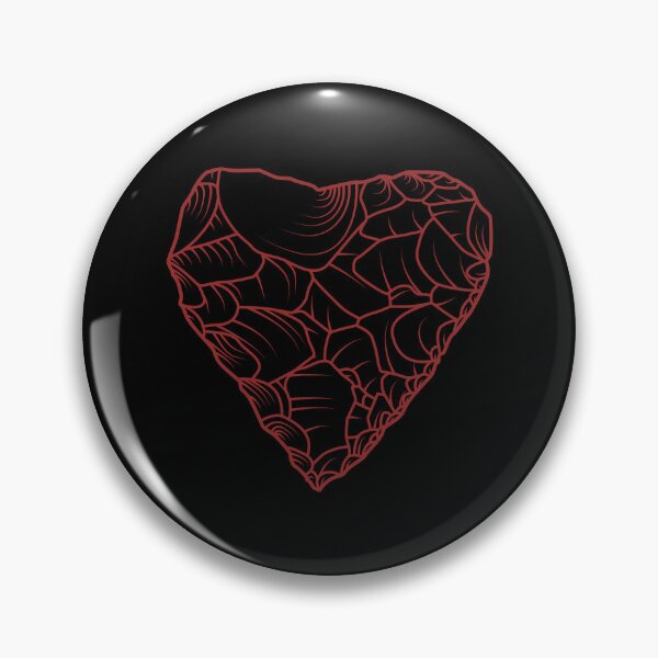 Item preview, Stone Age Heart [Red Outline on Black] designed and sold by jorellaf.