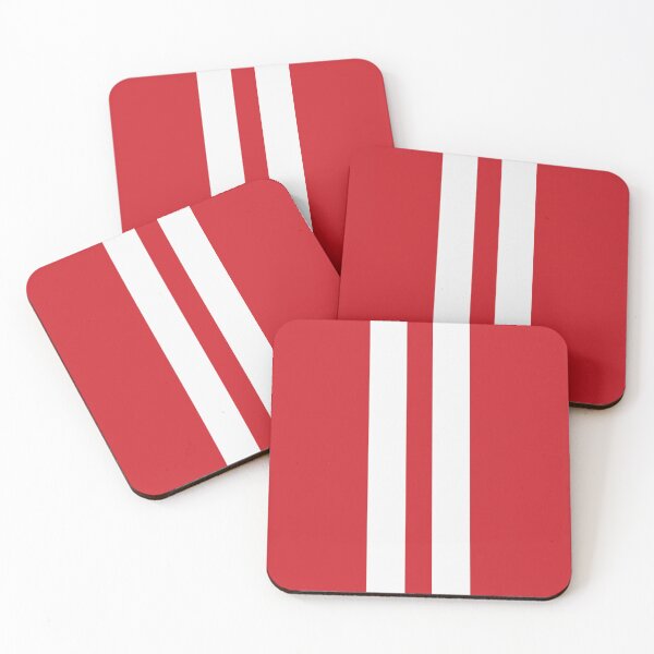 Item preview, Dual Racing Stripes - Large Gap (White on Fire Engine Red) designed and sold by Racing Stripes Only.