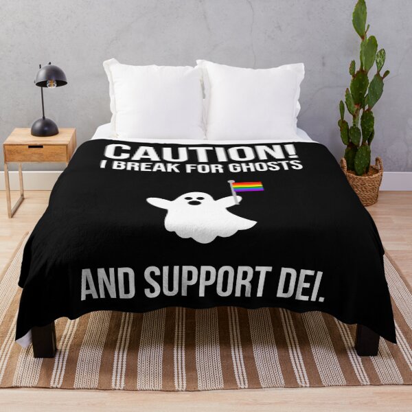 Item preview, Caution! I break for ghosts and support DEI. designed and sold by Rachel the Artist .