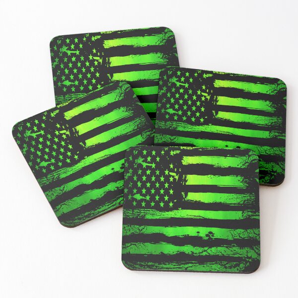 Item preview, Grunge Green American Flag – Distressed Patriotic Abstract Artwork designed and sold by artistwill.