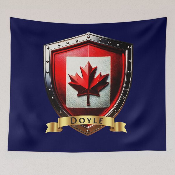 Aperçu de l'œuvre Bouclier de la famille Doyle au Canada, emblème héraldique de la feuille d'érable créée et vendue par Highlandkings.