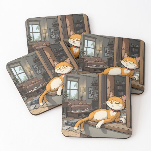Item preview, Charming Cartoon Cats Cozy Indoor Settings Illustration Lasagna designed and sold by ART ATTACK ZONE.