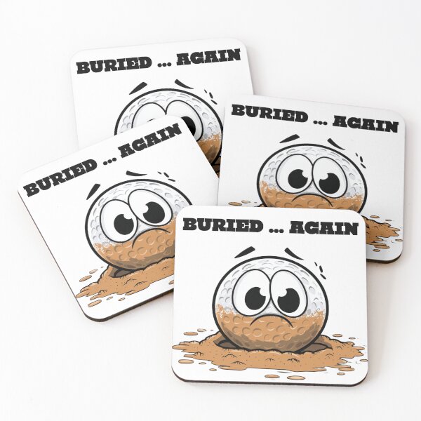 Item preview, Funny Golf Ball Buried in Sand – Sad Cartoon Golf Humor designed and sold by EastEndTownie.