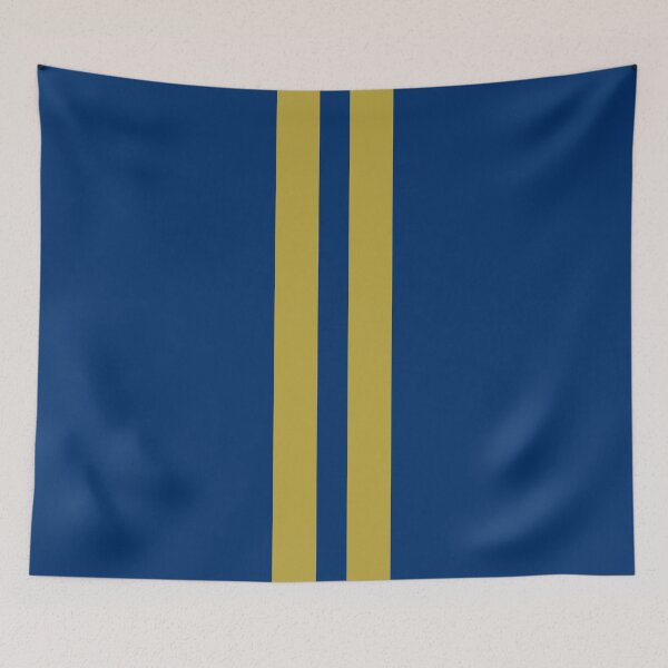 Item preview, Dual Racing Stripes - Large Gap ("Gold" Non-Metallic on Guardsman Blue) designed and sold by Racing Stripes Only.