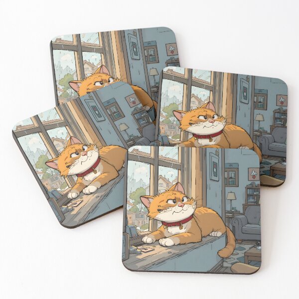 Item preview, Home Cartoon Cats Cozy Indoor Settings Illustration Lasagna designed and sold by ART ATTACK ZONE.