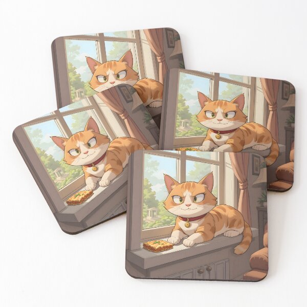 Item preview, Window Cartoon Cats Cozy Indoor Settings Illustration Lasagna designed and sold by ART ATTACK ZONE.