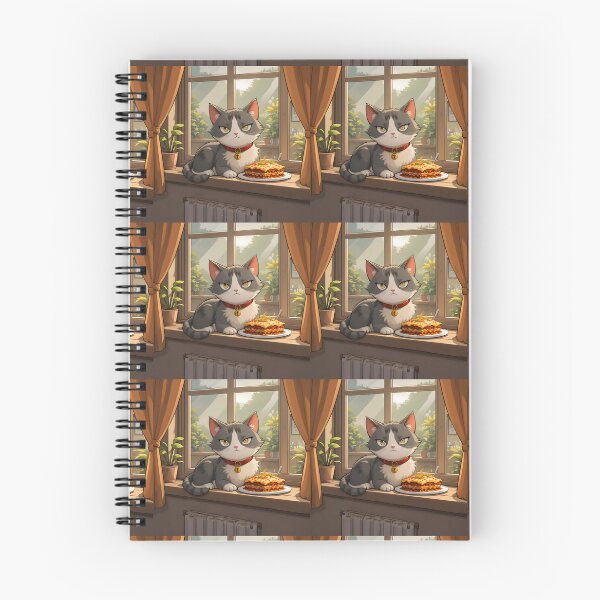 Item preview, Happy Cartoon Cats Cozy Indoor Settings Illustration Lasagna designed and sold by ART ATTACK ZONE.