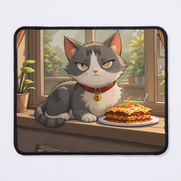 Item preview, Happy Cartoon Cats Cozy Indoor Settings Illustration Lasagna designed and sold by ART ATTACK ZONE.