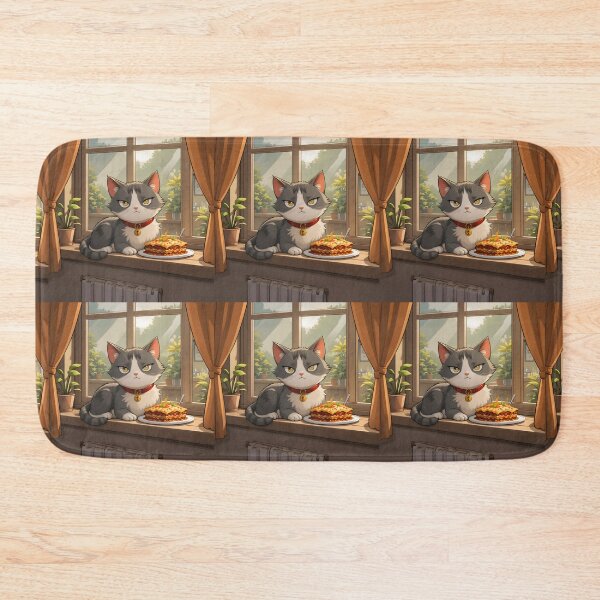 Item preview, Happy Cartoon Cats Cozy Indoor Settings Illustration Lasagna designed and sold by ART ATTACK ZONE.