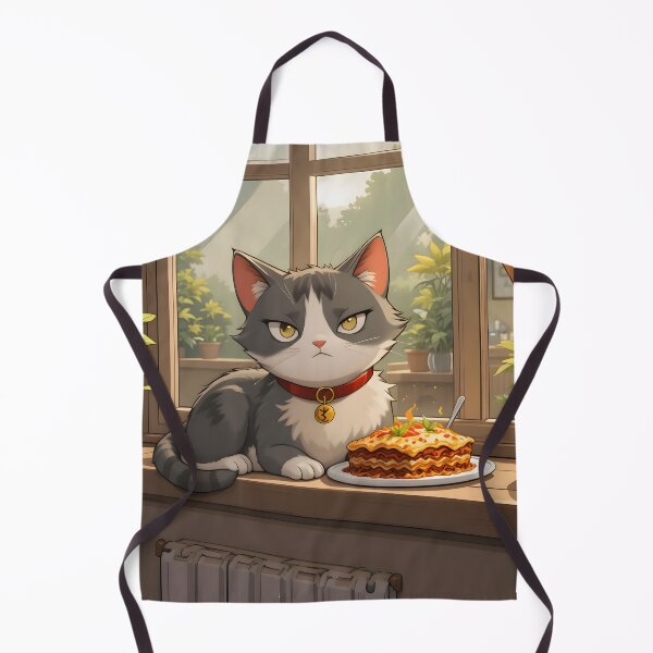 Item preview, Happy Cartoon Cats Cozy Indoor Settings Illustration Lasagna designed and sold by ART ATTACK ZONE.