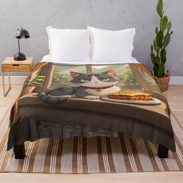 Item preview, Happy Cartoon Cats Cozy Indoor Settings Illustration Lasagna designed and sold by ART ATTACK ZONE.