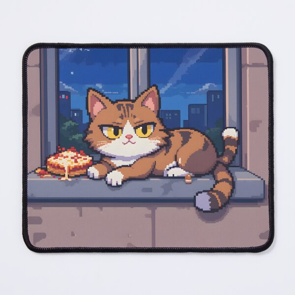 Item preview, Pixel Cartoon Cats Cozy Indoor Settings Illustration Lasagna designed and sold by ART ATTACK ZONE.
