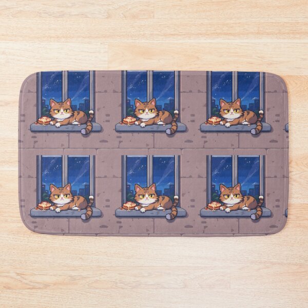 Item preview, Pixel Cartoon Cats Cozy Indoor Settings Illustration Lasagna designed and sold by ART ATTACK ZONE.