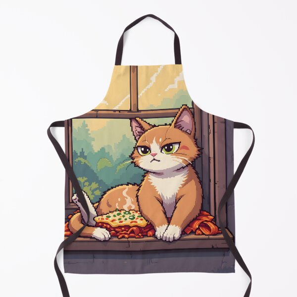 Item preview, 8Bits Cartoon Cats Cozy Indoor Settings Illustration Lasagna designed and sold by ART ATTACK ZONE.