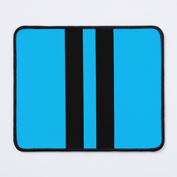 Item preview, Dual Racing Stripes - Large Gap (Black on Deep Sky Blue) designed and sold by Racing Stripes Only.