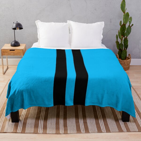 Item preview, Dual Racing Stripes - Large Gap (Black on Deep Sky Blue) designed and sold by Racing Stripes Only.