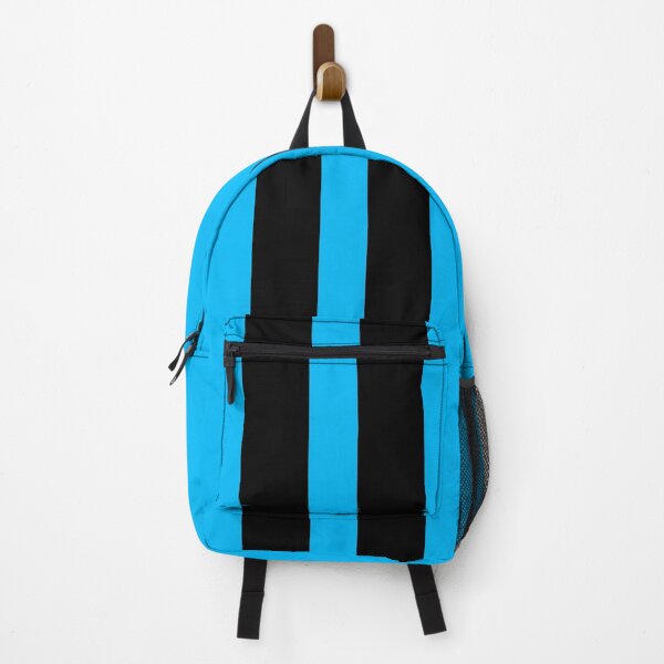 Item preview, Dual Racing Stripes - Large Gap (Black on Deep Sky Blue) designed and sold by Racing Stripes Only.