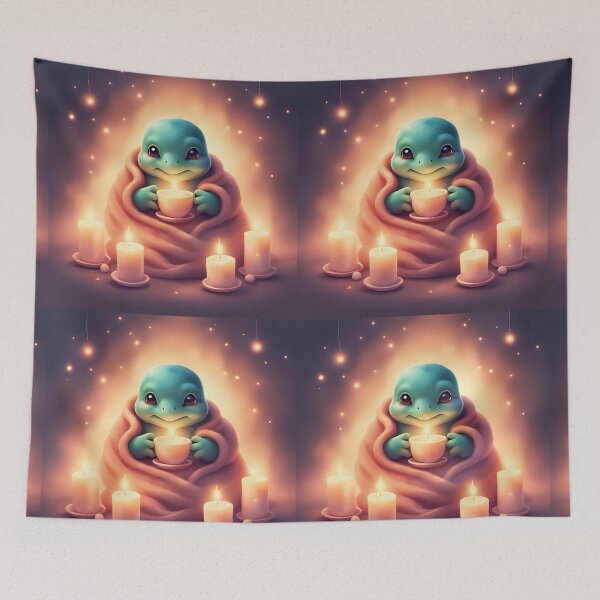 Item preview, Kawaii Cozy Turtle Art with Tea" designed and sold by TheDreamAtelier.