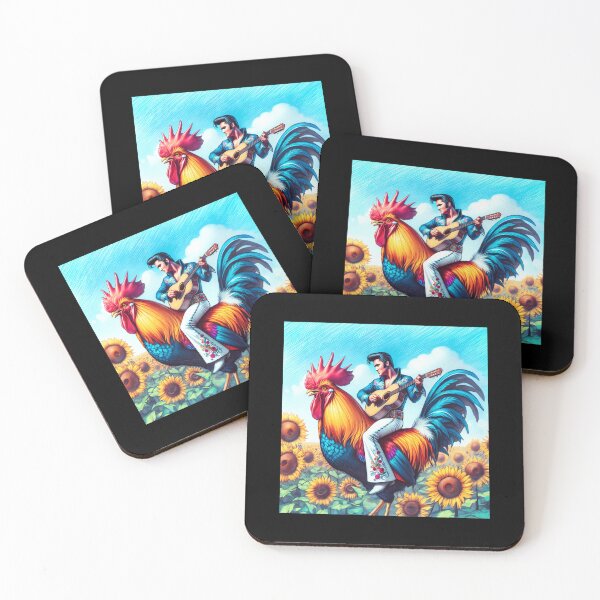 Item preview, Crooner Elvis Rides A Rooster designed and sold by ManjaHein.