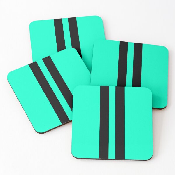 Item preview, Dual Racing Stripes - Large Gap (Black on Bright Turquoise) designed and sold by Racing Stripes Only.