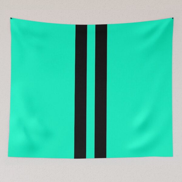 Item preview, Dual Racing Stripes - Large Gap (Black on Bright Turquoise) designed and sold by Racing Stripes Only.