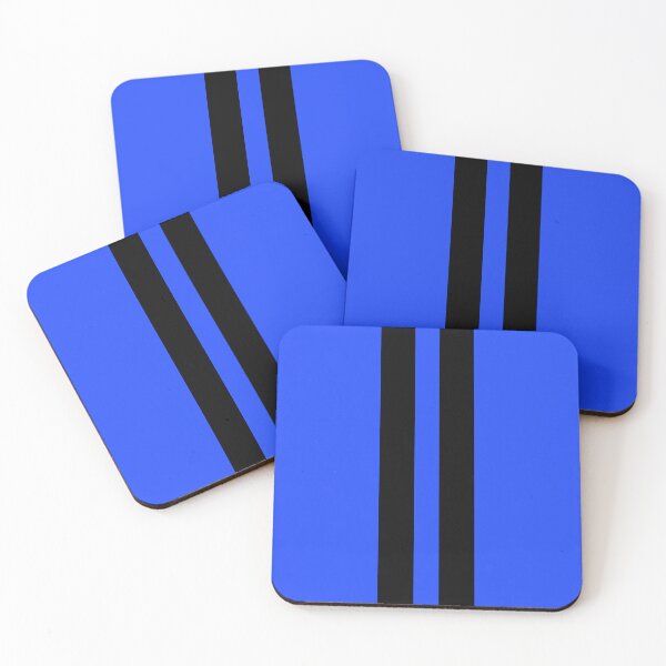 Item preview, Dual Racing Stripes - Large Gap (Black on Neon Blue) designed and sold by Racing Stripes Only.