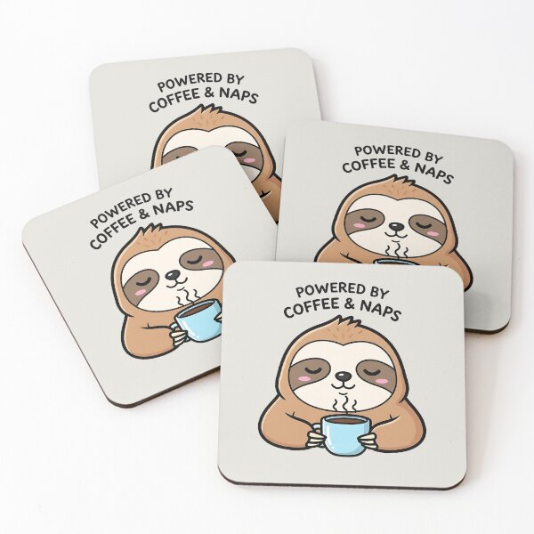 Item preview, Cute Sloth Powered By Coffee & Naps designed and sold by PENLEAF DESIGNS.