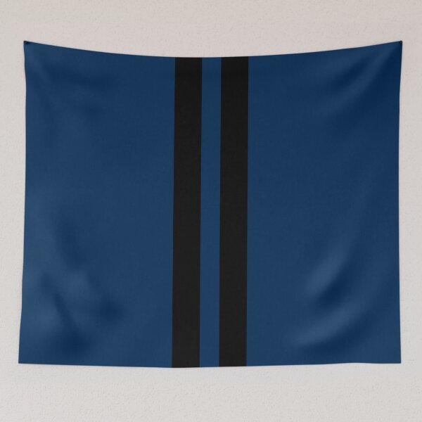 Item preview, Dual Racing Stripes - Large Gap (Black on Coker Blue) designed and sold by Racing Stripes Only.