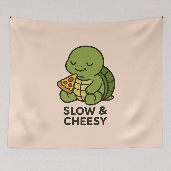 Item preview, Slow & Cheesy Pizza Turtle T-Shirt – Funny Cute Animal Pizza Lover designed and sold by Printessive Designs.