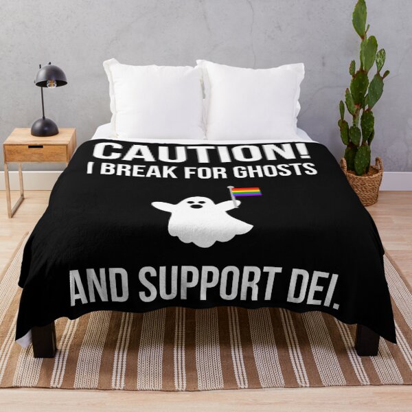 Item preview, Caution! I break for ghosts and support DEI.  designed and sold by Rachel the Artist .