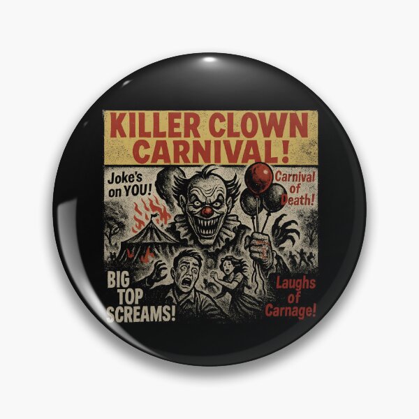 Artikelvorschau, Killer Clown Karneval Filmplakat Vintage Halloween Ausrüstung entworfen und verkauft von DynamicDesign.
