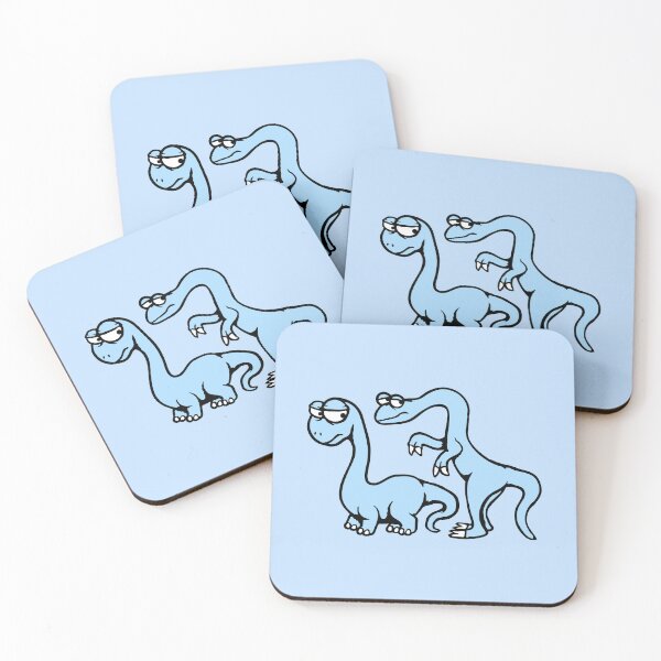 Item preview, 2 Afraid Dinosaur Sad Shy Fearful Panic Scared Friends designed and sold by shirt-o-mat.