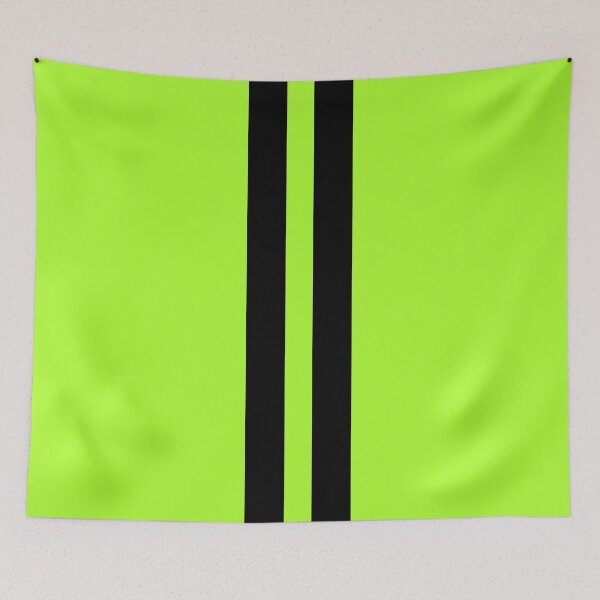 Item preview, Dual Racing Stripes - Large Gap (Black on Green-Yellow) designed and sold by Racing Stripes Only.