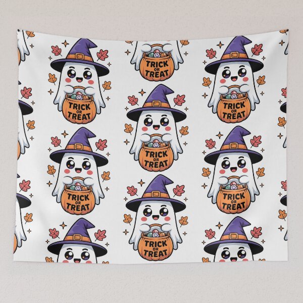 Item preview, Trick Or Treat Ghost – Cute Playful Halloween Candy Design designed and sold by Taans-Creation.