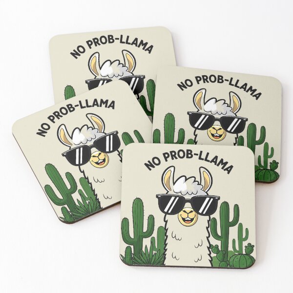 Item preview, No Prob-Llama Funny Cartoon Desert Llama designed and sold by PENLEAF DESIGNS.