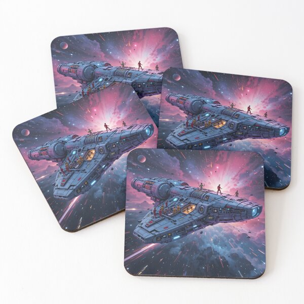 Item preview, Colorful Futuristic Starships Diverse Crews Exploring Space Travelers designed and sold by ART ATTACK ZONE.