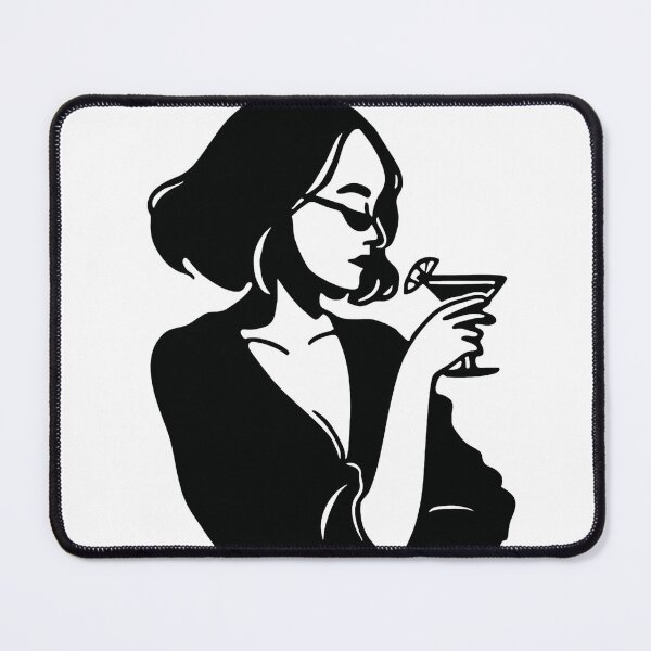 Item preview, Line Art Lady with Cocktail designed and sold by CleanLineStudio.