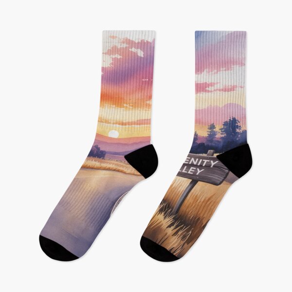 Artikelvorschau, Serenity Valley Sunset Road – Friedliche Aquarelllandschaft entworfen und verkauft von shogan712.