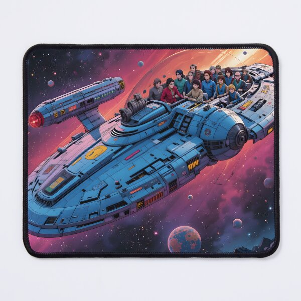 Item preview, Interstellar Futuristic Starships Diverse Crews Exploring Space Travelers designed and sold by ART ATTACK ZONE.