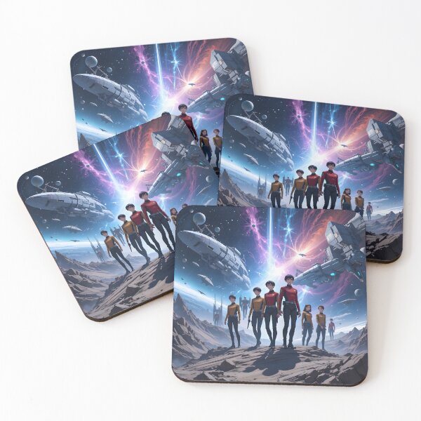 Item preview, Cosmic Futuristic Starships Diverse Crews Exploring Space Travelers designed and sold by ART ATTACK ZONE.