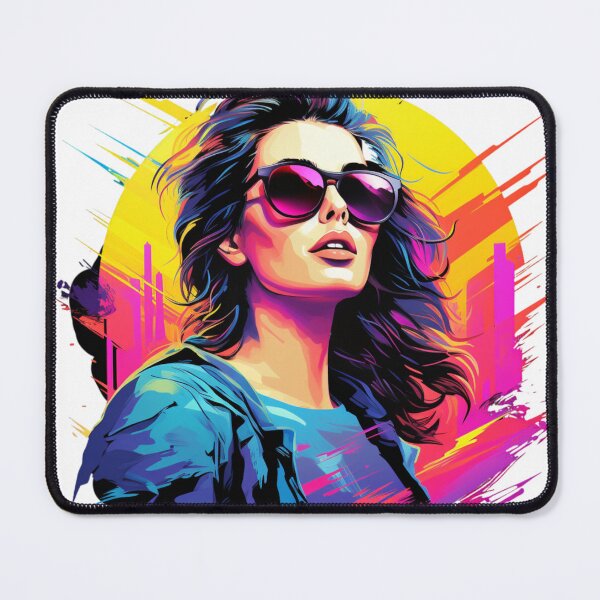 Item preview, Synthwave / Retrowave style woman portrait with sunglasses designed and sold by George's Creative Works.