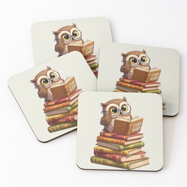 Item preview, Study Buddy Owl with Books Digital Illustration designed and sold by PENLEAF DESIGNS.