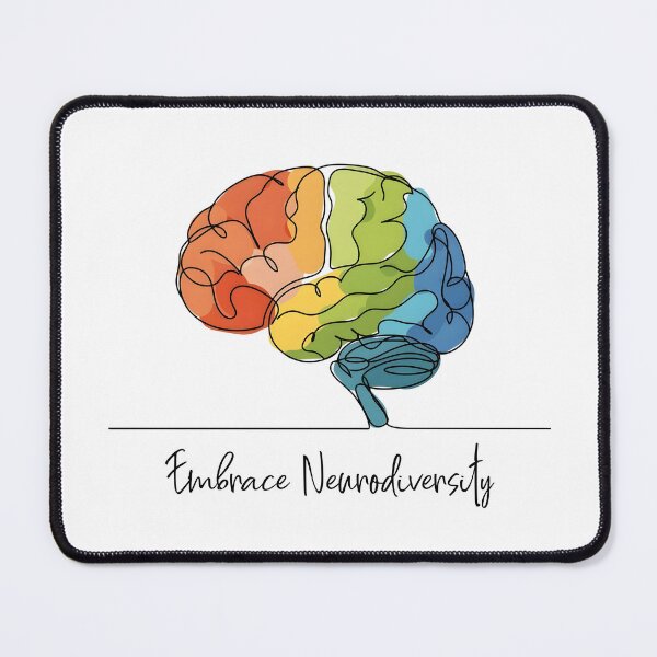 Item preview, Embrace Neurodiversity Rainbow Line Art Brain - Autism, ADHD, Awareness Design designed and sold by Autism in Focus.