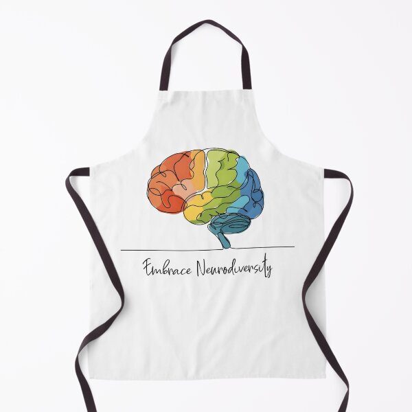 Item preview, Embrace Neurodiversity Rainbow Line Art Brain - Autism, ADHD, Awareness Design designed and sold by Autism in Focus.