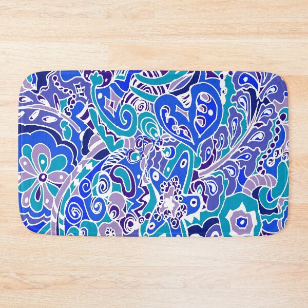 Item preview, Shades of Blue Hand Drawn Pattern designed and sold by Sharon Schwalbe.