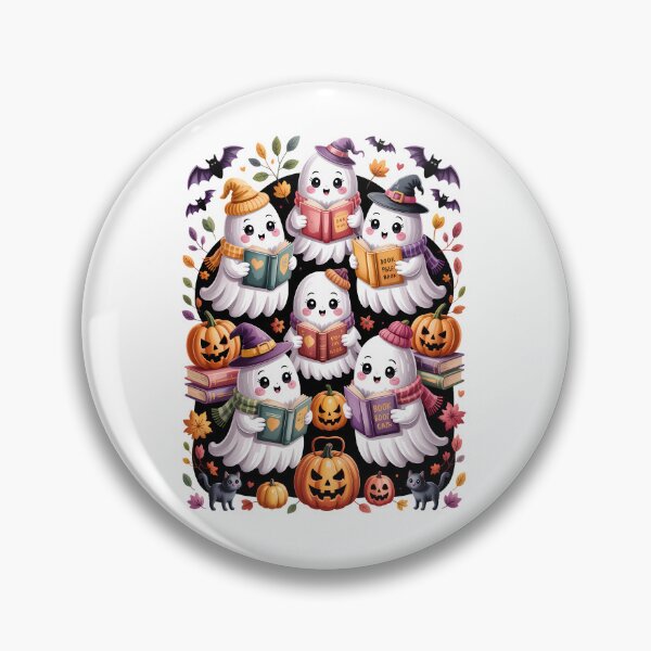 Artikelvorschau, Cozy Ghost Reader – Süßes, skurriles Herbst-Halloween-Design entworfen und verkauft von Taans-Creation.